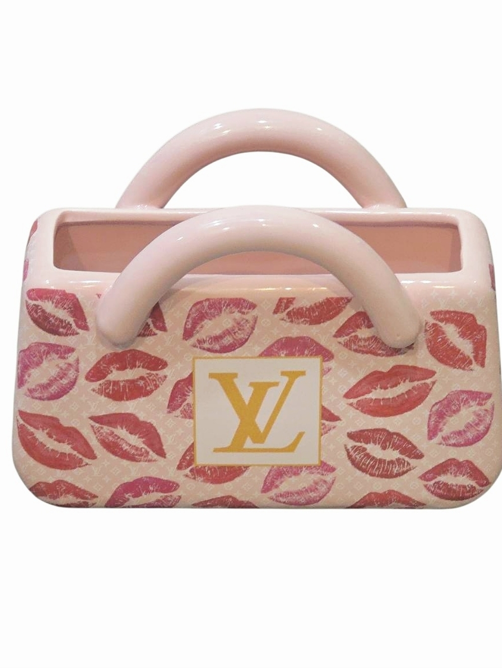 At Home Louis Vuitton Logo Lips Purse-Shaped Decor - Picture 1 of 8